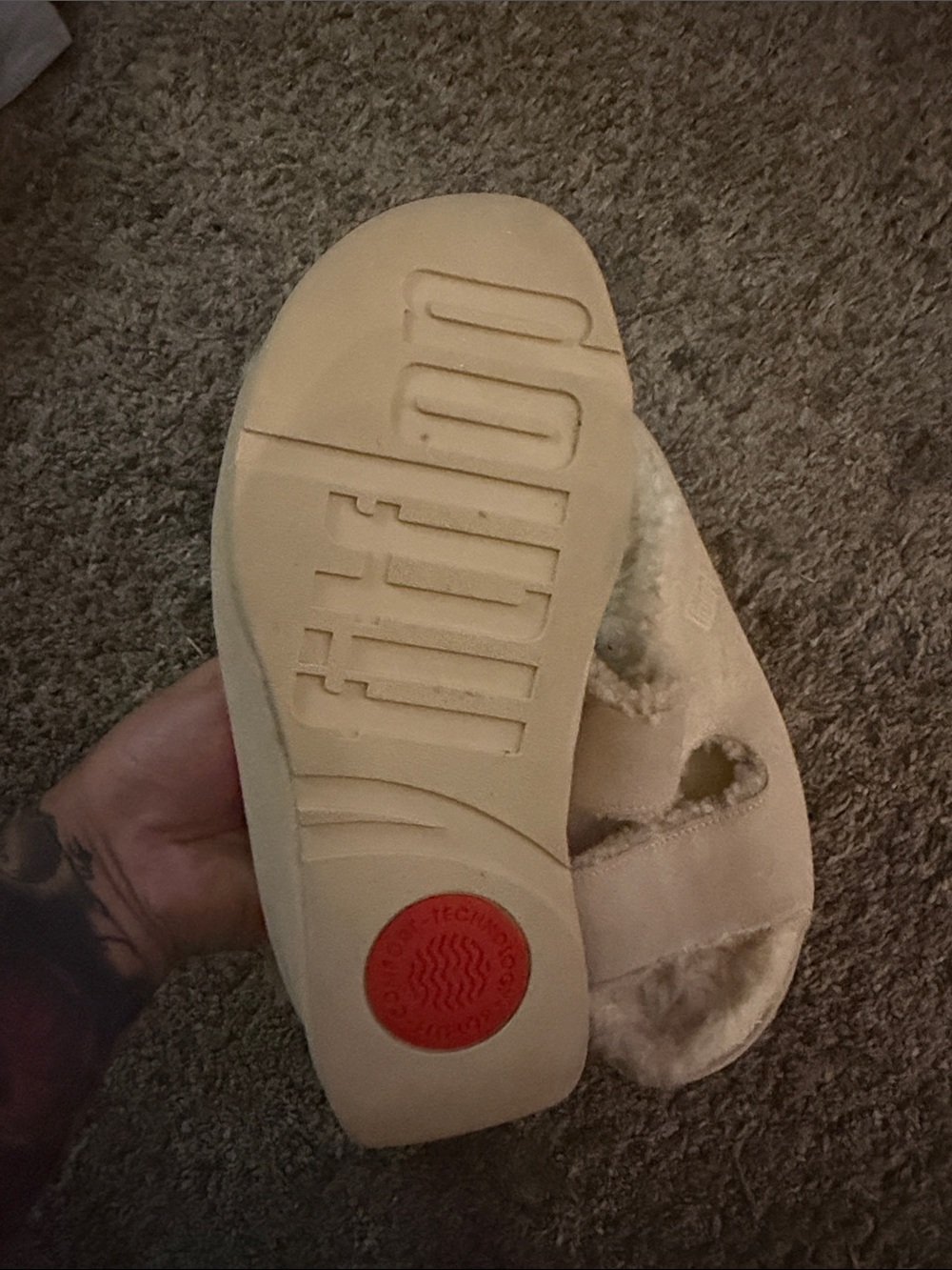 Fitflop Cozy Cream Women's Shearling-Lined Slip-On Sandals - Picture 5 of 6